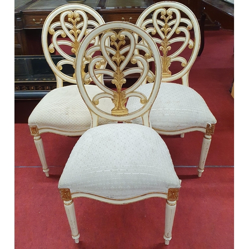 369 - A good White painted Table and Chairs.
Height 79 x 174 x 92 cm approx.