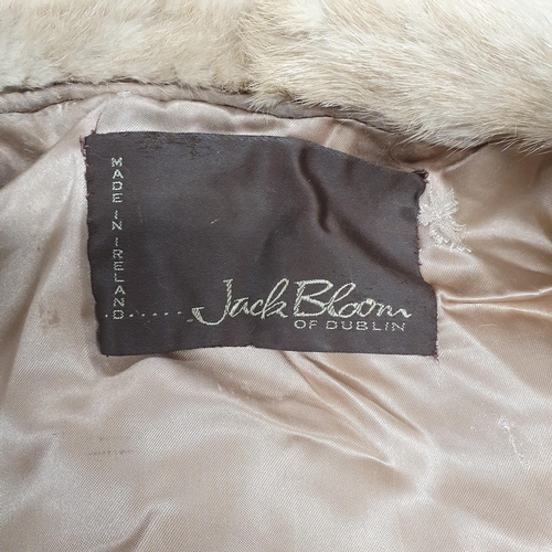 383 - A Good Fur Coat, light brown silk lined by Jack Bloom of Dublin. Small size.