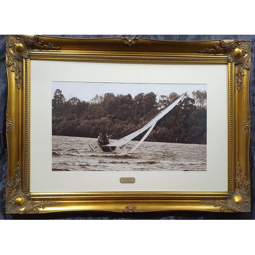 849 - A Really Good Ornate Gilt Picture Frame with Mounted Monochrome Photography Images  . 
Height 66 x 9... 