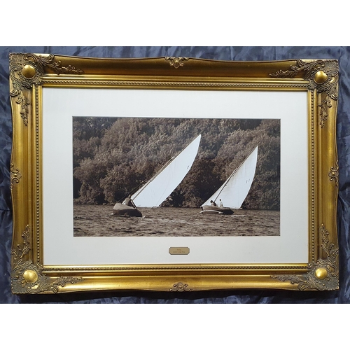 850 - A Really Good Ornate Gilt Picture Frame with Mounted Monochrome Photography Images  . 
Height 66 x 9... 