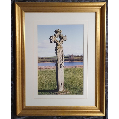 858 - A Really Good Gilt Picture Frame with Mounted Photography Images . 
Height 96 x 77 cm approx.