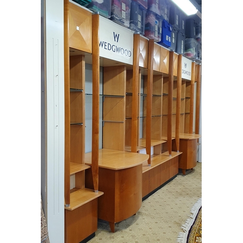 3 - A Very Large Shop Display Unit , with Storage cupboards on Top and Bottom of Unit , Halogen Downligh... 