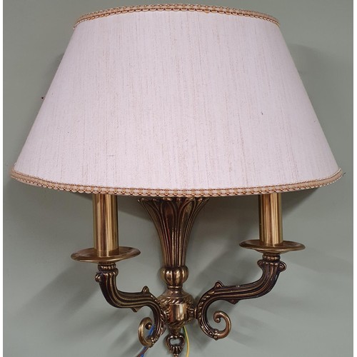 62 - A 2 Branch Brass wall light. Height 35 cm approx. (Please note this is a Generic Photograph , There ... 