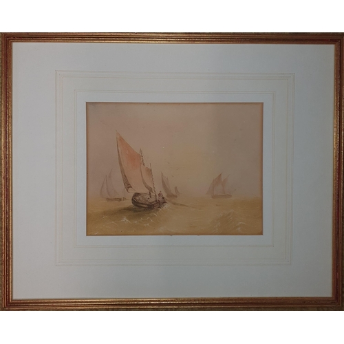 354 - A 19th Century Watercolour of Sailing Boats.
H 21 x 28 cm approx.