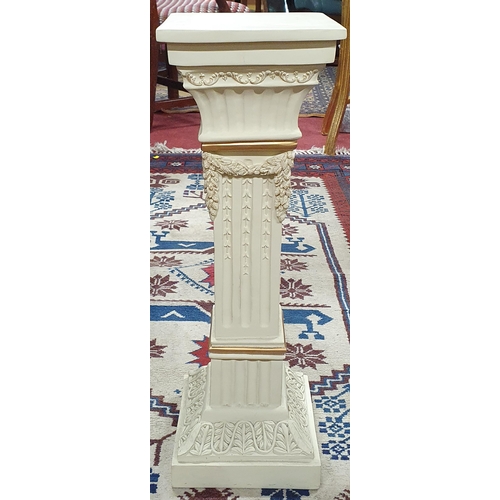 32 - A really good Table Lamp with classical moulded design, with shade and Pedestal . H 42 cm approx.