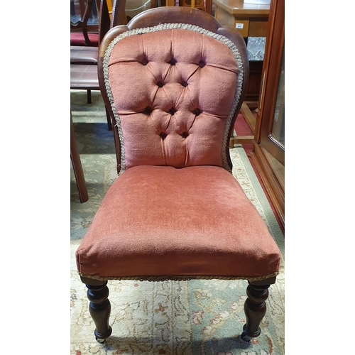 65 - A 19th Century Mahogany show frame Bedroom Chair. W 47 x SH 37 x BH 80 cm approx.