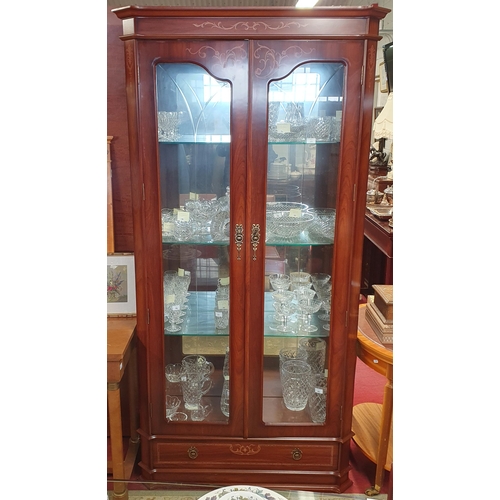 72 - A Fantastic pair of modern Display Cabinets with glazed and etched front doors, glass shelves, paint... 