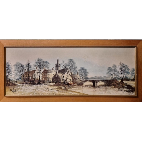 855 - A large coloured Print of a country scene by Folland.