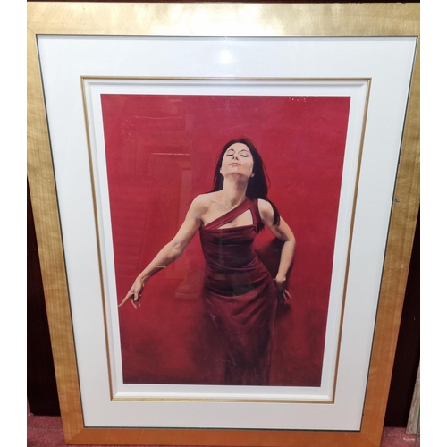 858 - Crimson II, a large limited edition coloured Print by Ibanez, signed lower right.