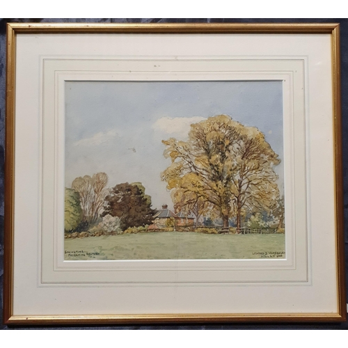 72 - An early to mid 20th Century Watercolour of a house by Leonard D Womersley. Signed LR. 24 x 30 cm ap... 