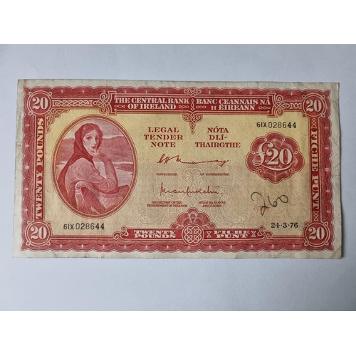 9 - A 1976 Lady Lavery £20 Note.