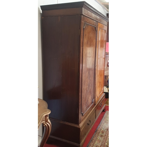 362 - A 19th Century Mahogany Linen Press with interior converted to a TV cabinet. (in need of restoration... 