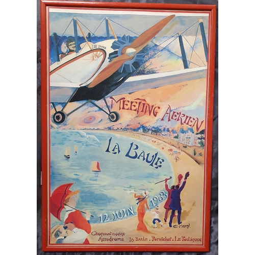 136 - A French coloured advertising Print for La Baule. 63 x 43 cm approx.