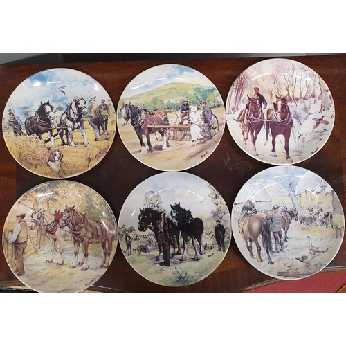 166A - A quantity of Delph Ware 'Danbury Mint' collectors Plates of work horses. D 20 cm approx.