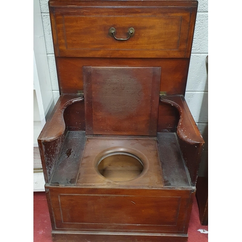 190 - A good 19th Century Mahogany Commode Seat with lift up handle. 79 x 56 x H 72 cm approx.