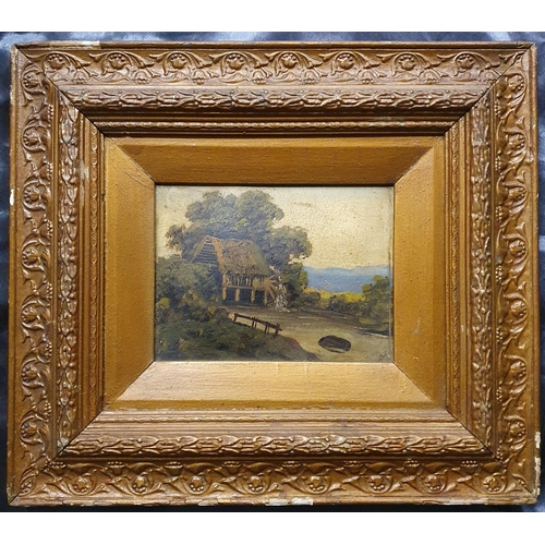 213 - A 19th Century Oil On Canvas of a river scene along with an Oil On Board of a mill. 40 x 25, 14 x 19... 