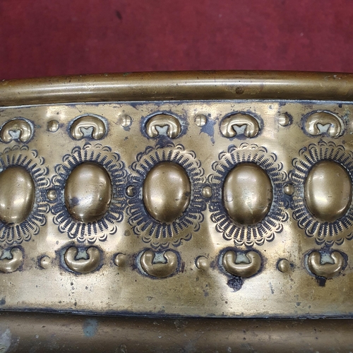 453 - A 19th Century Brass fireplace Ashtray. W 75 x H 12 cm approx.#