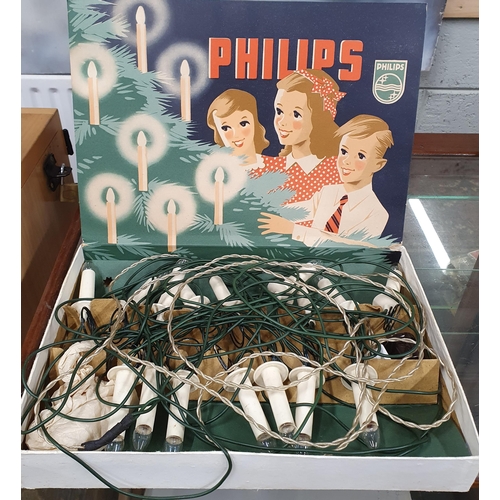 70 - A 1930's Ecko Radio with its original box along with a set of vintage Philips Christmas lights. #