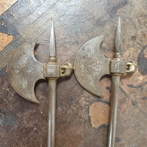 88 - An early pair of Medieval style Axes. L 59 cm approx. #