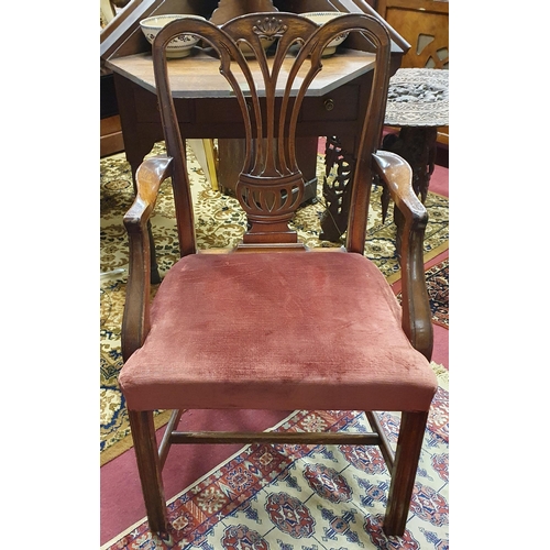 94 - Lough Erne. A Mahogany Carver along with a mahogany chair. W 58 x SH 48 x BH 95 cm approx.