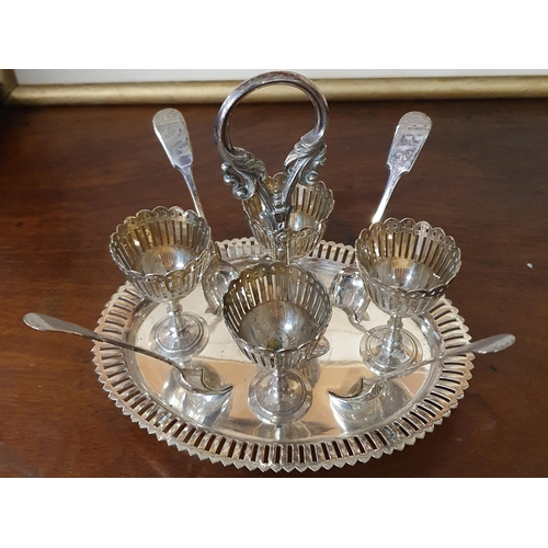 866 - A really good quantity of Silver Plated Items to include an egg set, centre dishes, condiments etc.