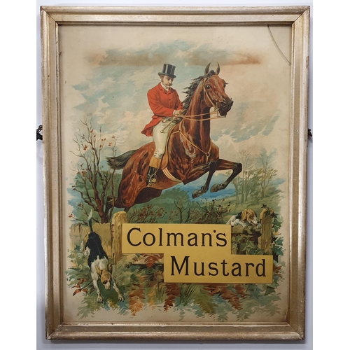 575 - A good vintage Colemans Mustard Advertising Hunting Print. 69 x 54  cm approx.