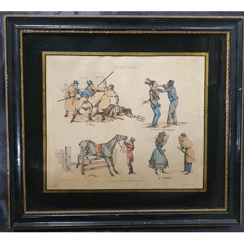 841 - A really good set of 19th Century hand coloured hunting and coaching Prints after Henry Alken 'Sympt... 