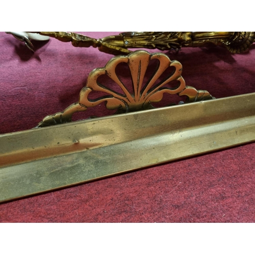 450C - A 19th Century Brass adjustable Fender.
L 142 cm approx, along with a good pair of Silver Plated Can... 