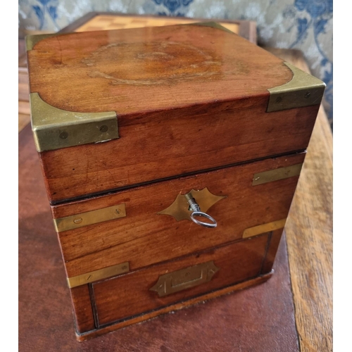 107 - Of Fantastic quality. An early 19th Century table top Military Medicine Cabinet with brass corners, ... 