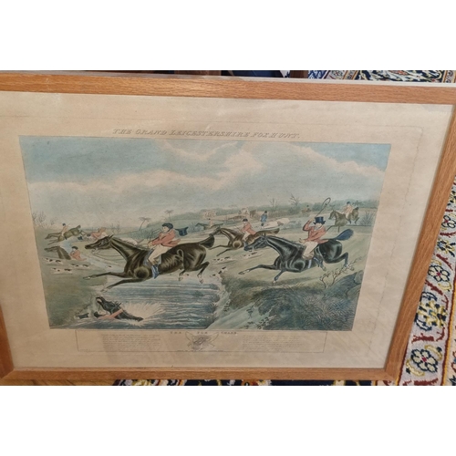 21 - After Henry Alken. A good set of four hand coloured Engravings 'The grand Leicester fox hunt'. Numbe... 