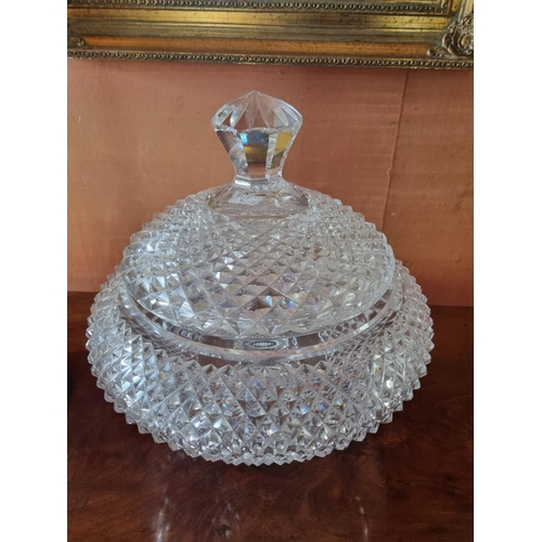 23 - A Magnificent Waterford Crystal Centre lidded Bowl with pineapple cut effect design.
D 28 x H 29 cm ... 