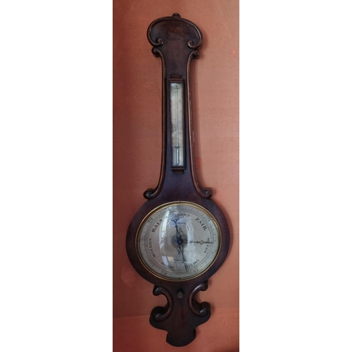 26 - An early 19th Century Mahogany mercury Banjo Barometer by T Washmore of Southampton.
W 32 x H 103 cm... 