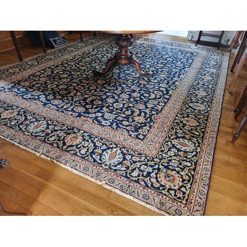 34 - A Fantastic blue ground Persian fine hand woven Kashan Carpet with a unique all over floral design.
... 