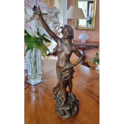 43 - A pair of 19th Century Spelter Figures in the classical form.
H 57 cm approx.