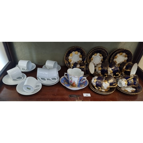 71 - A good early Aynsley part Teaset along with another teaset.