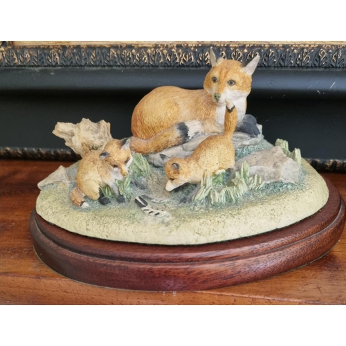 82 - A large Beswick Figure of a Fox (L 23 x H 13  cm approx) along with a Country Artists Kew fine porce... 