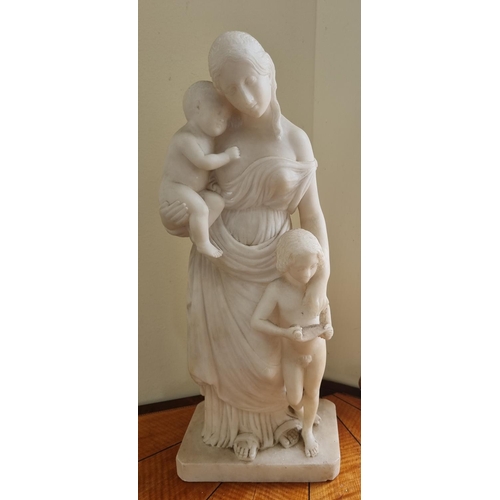 9 - A good 19th Century Parian Ware Figure of a Grecian Mother and children. H 43 cm approx.
