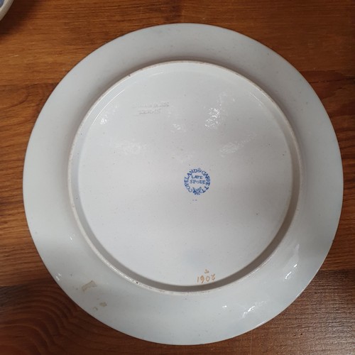 97 - An early Chinese Saucer along with another and a Spode plate. D 14, D 12 ,D 18 cm approx. #