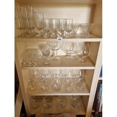 580 - A good quantity of general Glassware to include Edwardian toddy glasses.