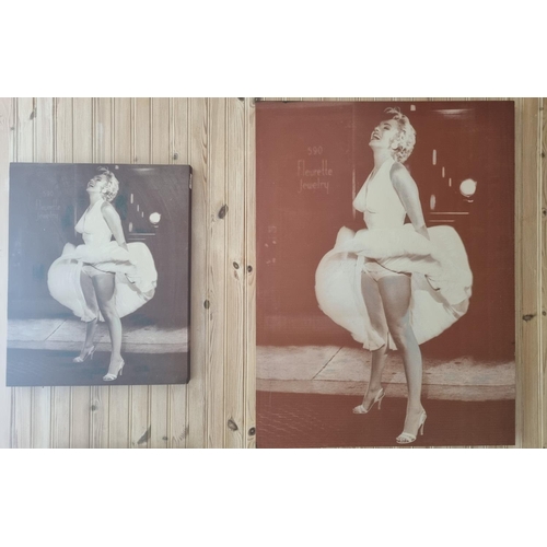 586 - Two Oleographs of Marilyn Monroe. 80 x 60 and 50 x 40cm approx.