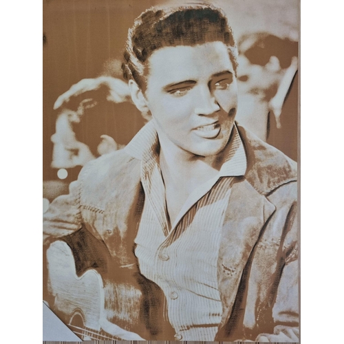 588 - An Oleograph on Canvas of Elvis Presley. 80 x 60cm approx.