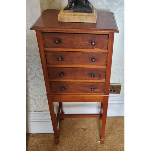 130 - A lovely pair of miniature Collectors Cabinets with four drawer top on square tapered supports and s... 