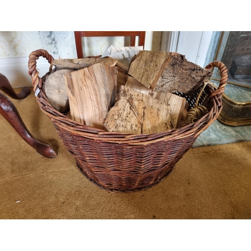 131 - A god Wicker Log Basket. W 55 x H 30 cm approx.