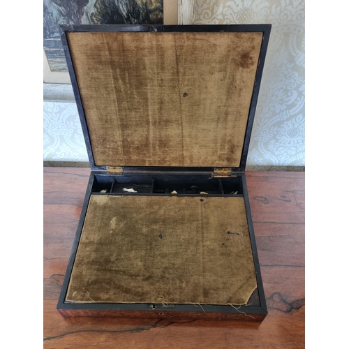 148 - Of Superb quality. An early 19th Century Writing Slope with hand painted central panel and crossband... 