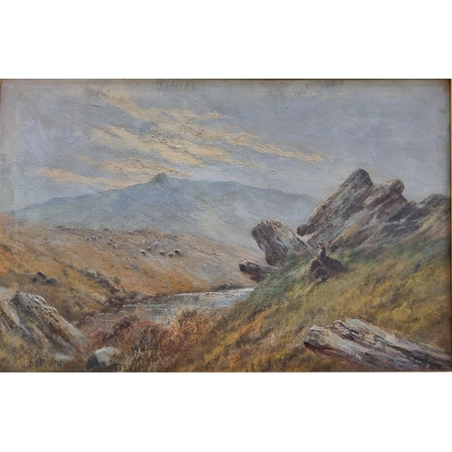 151 - Daniel Sherin. A late 19th early 20th Century Oil on Canvas of a moorland scene, possibly Dartmoor. ... 