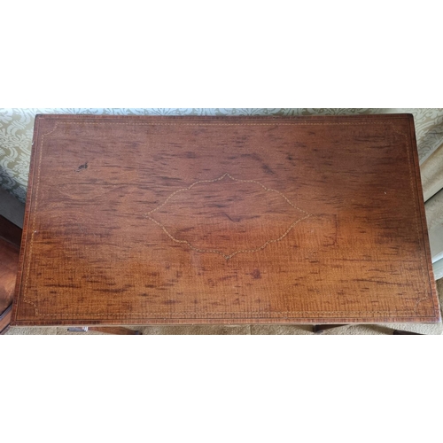 167 - A late 19th Century Mahogany foldover Card Table of neat proportions with inlaid top and square tape... 