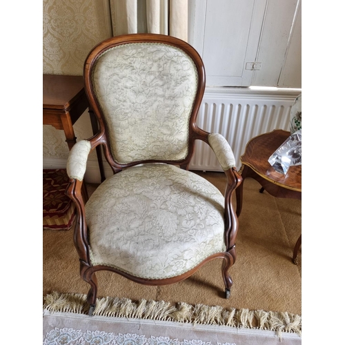 169 - A really good set of four 19th Century Mahogany showframe Armchairs with carved cabriole front suppo... 