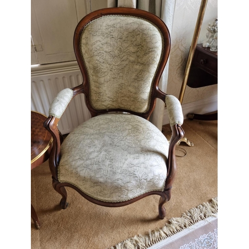 169 - A really good set of four 19th Century Mahogany showframe Armchairs with carved cabriole front suppo... 