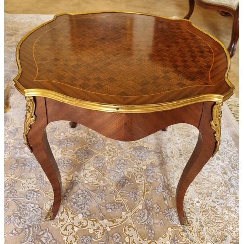 170 - A 20th Century Rosewood and Kingwood Side Table with ormolu mounts and parquetry inlaid top.
50 x 50... 