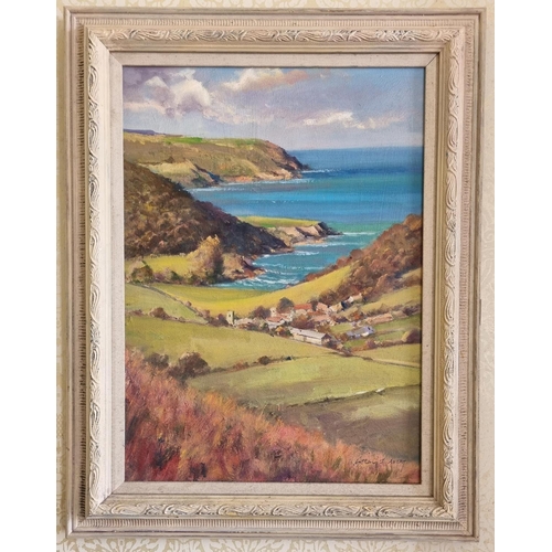 173 - A 20th Century Oil on Canvas of a coastal scene with village to the fore. By Anthony Avery, signed L... 